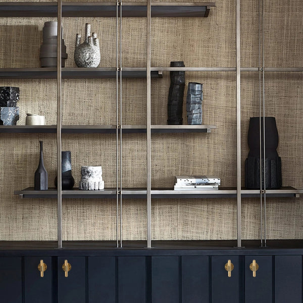 Knurled T-Bar Cabinet Handle With Back Plate In Solid Brass