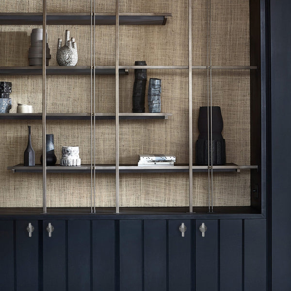 Knurled T-Bar Cabinet Handle With Back Plate In Solid Steel