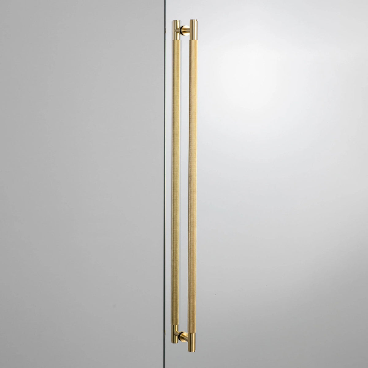 Double Sided Knurled Closet Bar Handle In Solid Brass