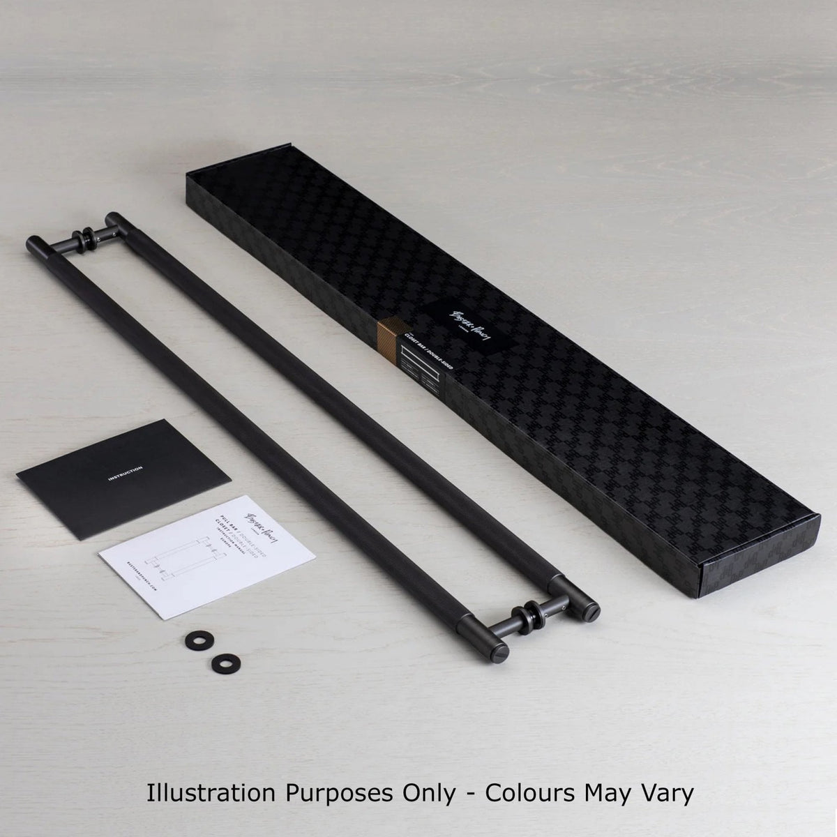 Double Sided Knurled Closet Bar Handle In Solid Steel