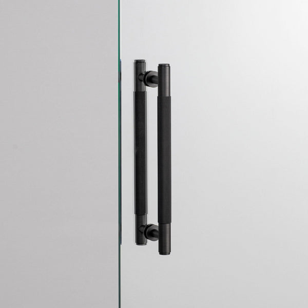 Double Sided Knurled Pull Bar Door Handle In Smoked Bronze