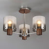 Belstone 3 Light Semi Flush Ceiling Light in Mocha with Smoke Fade Glass