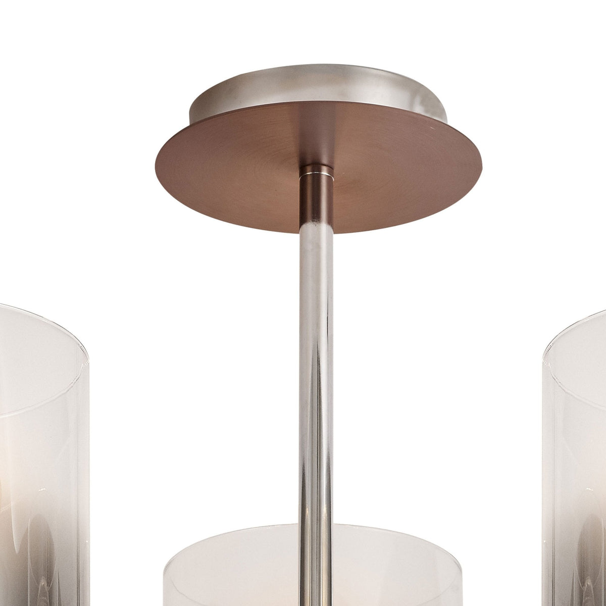 Belstone 3 Light Semi Flush Ceiling Light in Mocha with Smoke Fade Glass