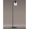 Belstone Floor Lamp in Black & Chrome with Amber Fade Glass