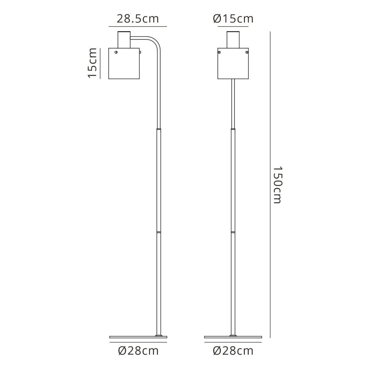 Belstone Floor Lamp in Mocha with Amber Fade Glass