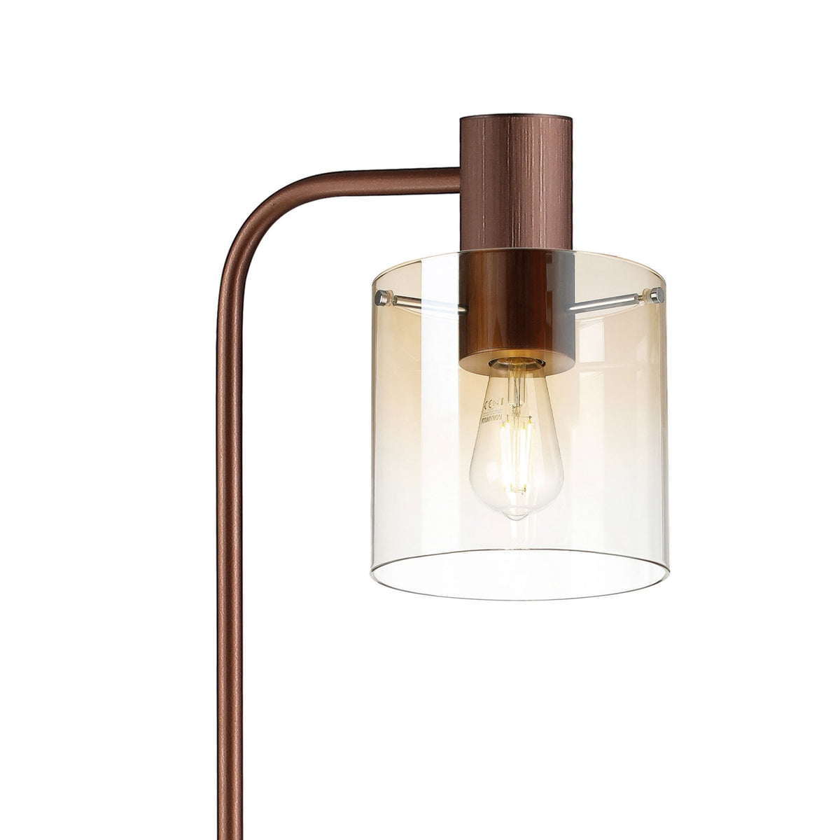 Belstone Floor Lamp in Mocha with Amber Fade Glass