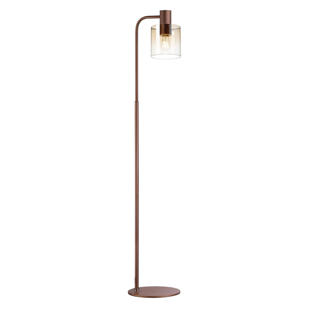Belstone Floor Lamp in Mocha with Amber Fade Glass