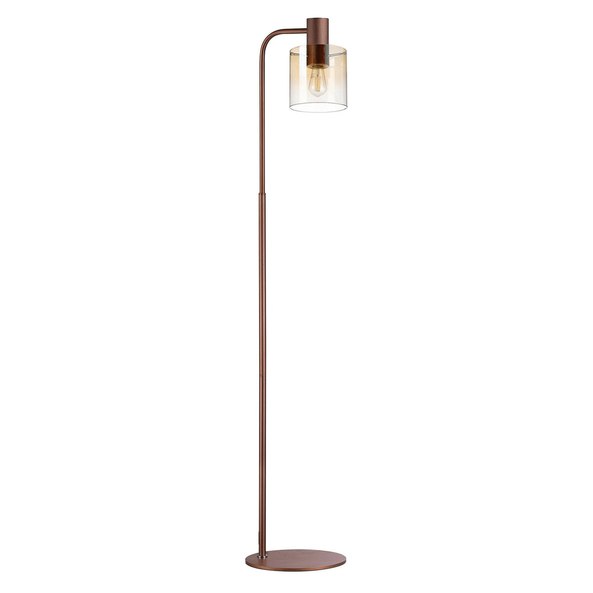 Belstone Floor Lamp in Mocha with Amber Fade Glass