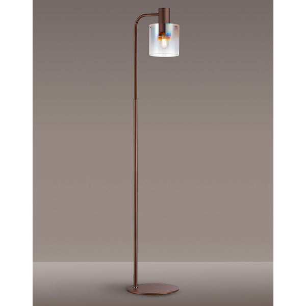 Belstone Floor Lamp in Mocha with Iridescent Fade Glass