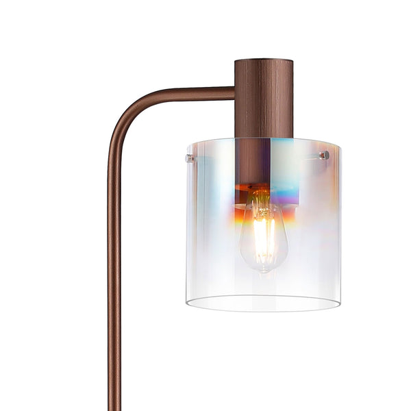 Belstone Floor Lamp in Mocha with Iridescent Fade Glass