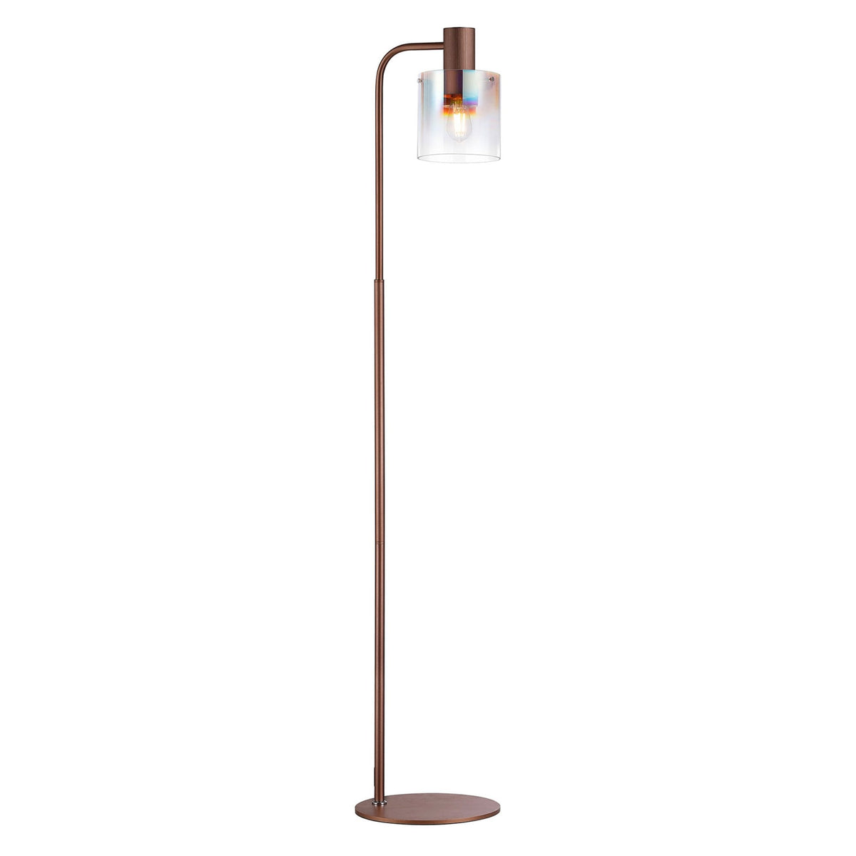 Belstone Floor Lamp in Mocha with Iridescent Fade Glass