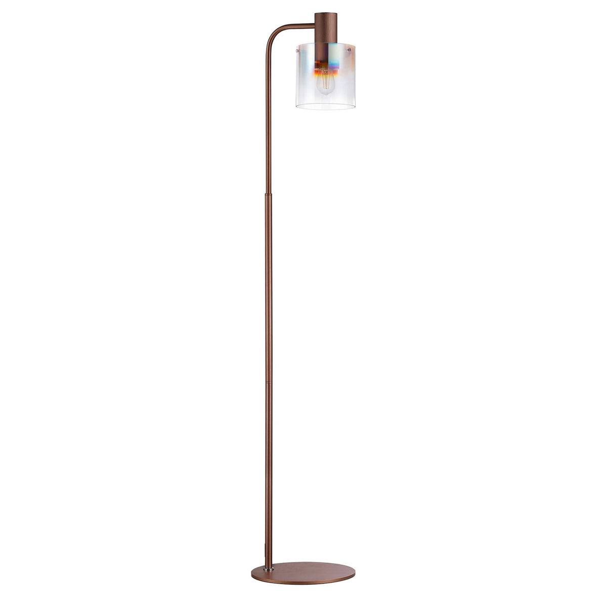 Belstone Floor Lamp in Mocha with Iridescent Fade Glass