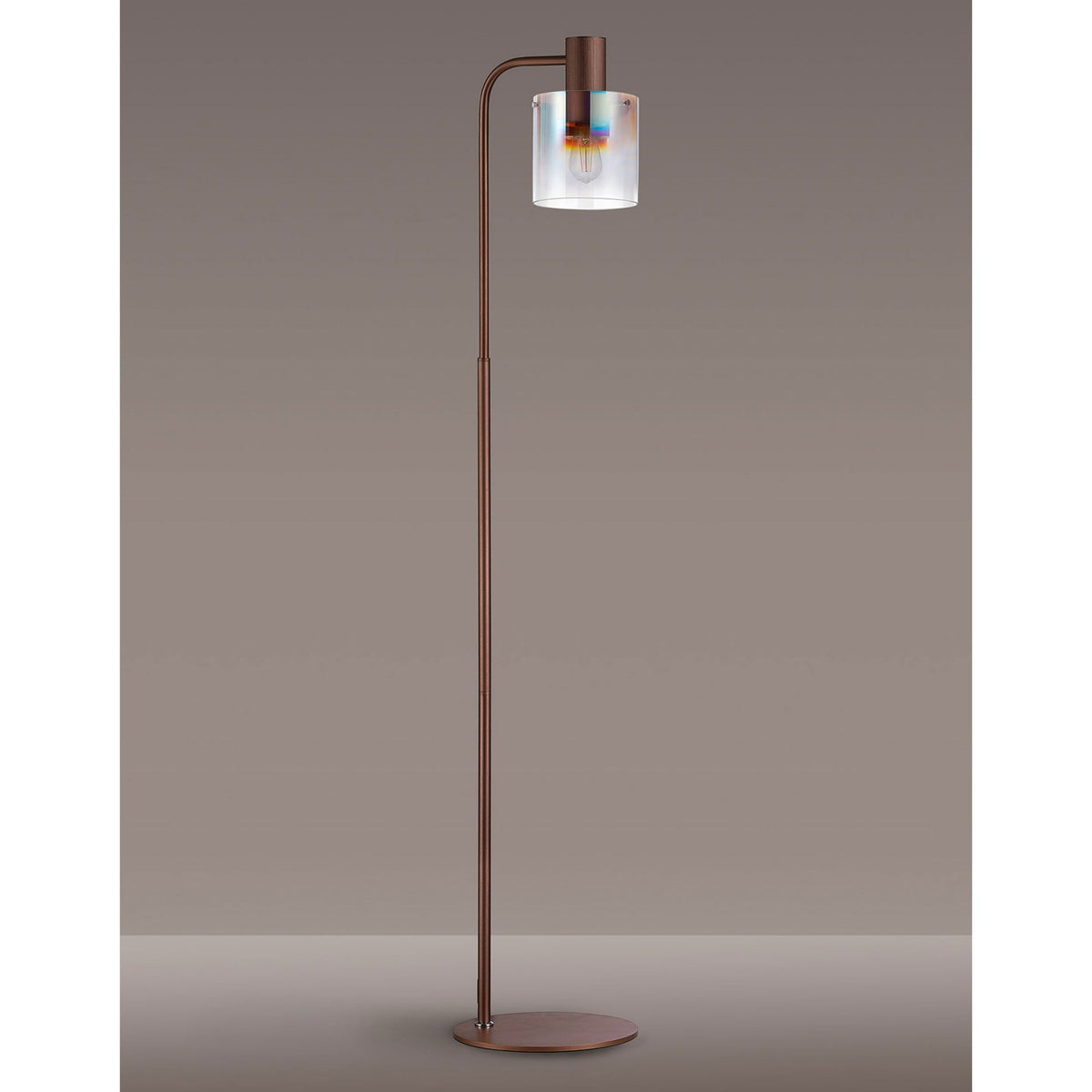 Belstone Floor Lamp in Mocha with Iridescent Fade Glass