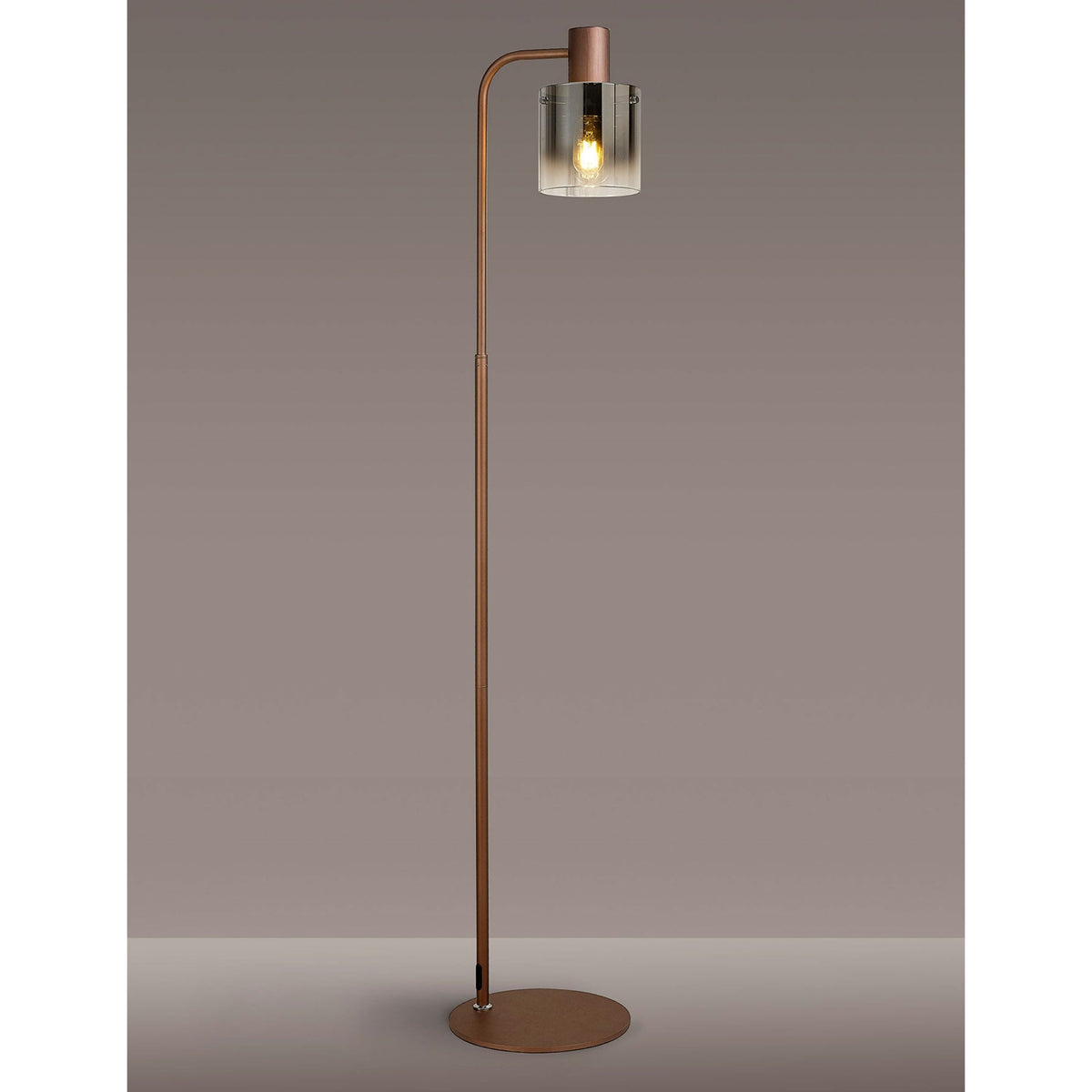 Belstone Floor Lamp in Mocha with Smoke Fade Glass