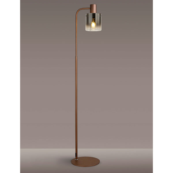 Belstone Floor Lamp in Mocha with Smoke Fade Glass