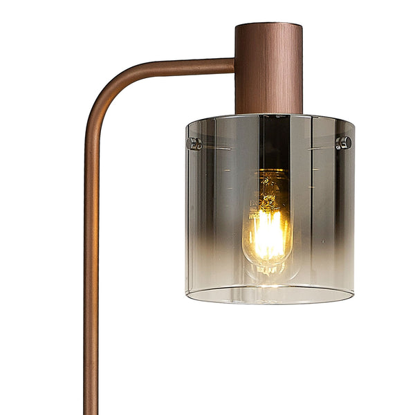 Belstone Floor Lamp in Mocha with Smoke Fade Glass