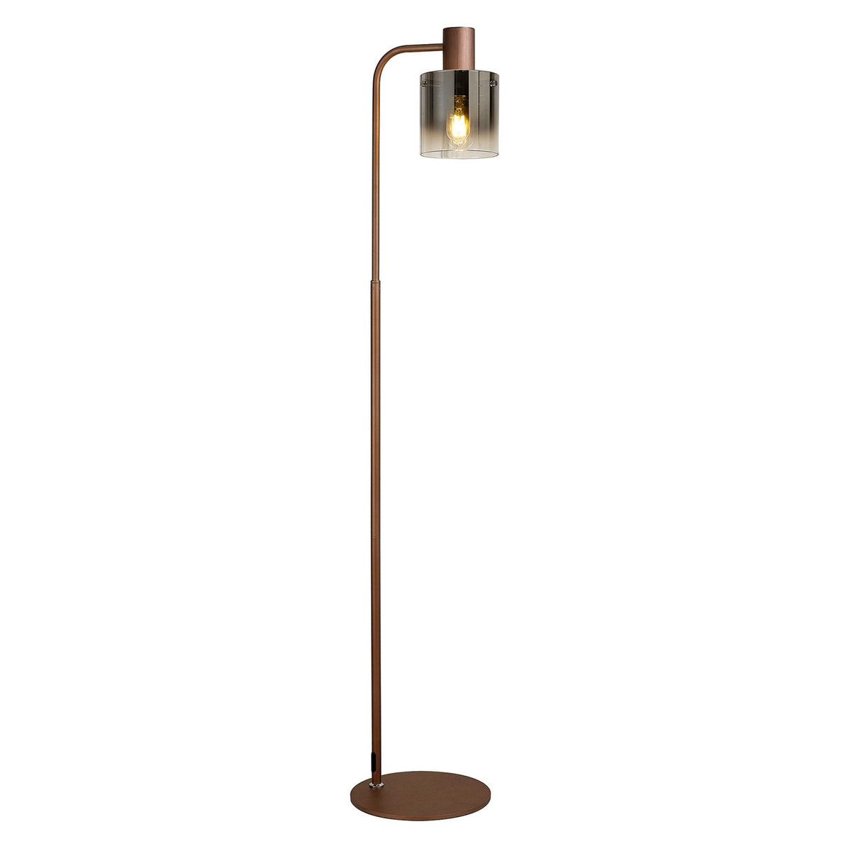 Belstone Floor Lamp in Mocha with Smoke Fade Glass