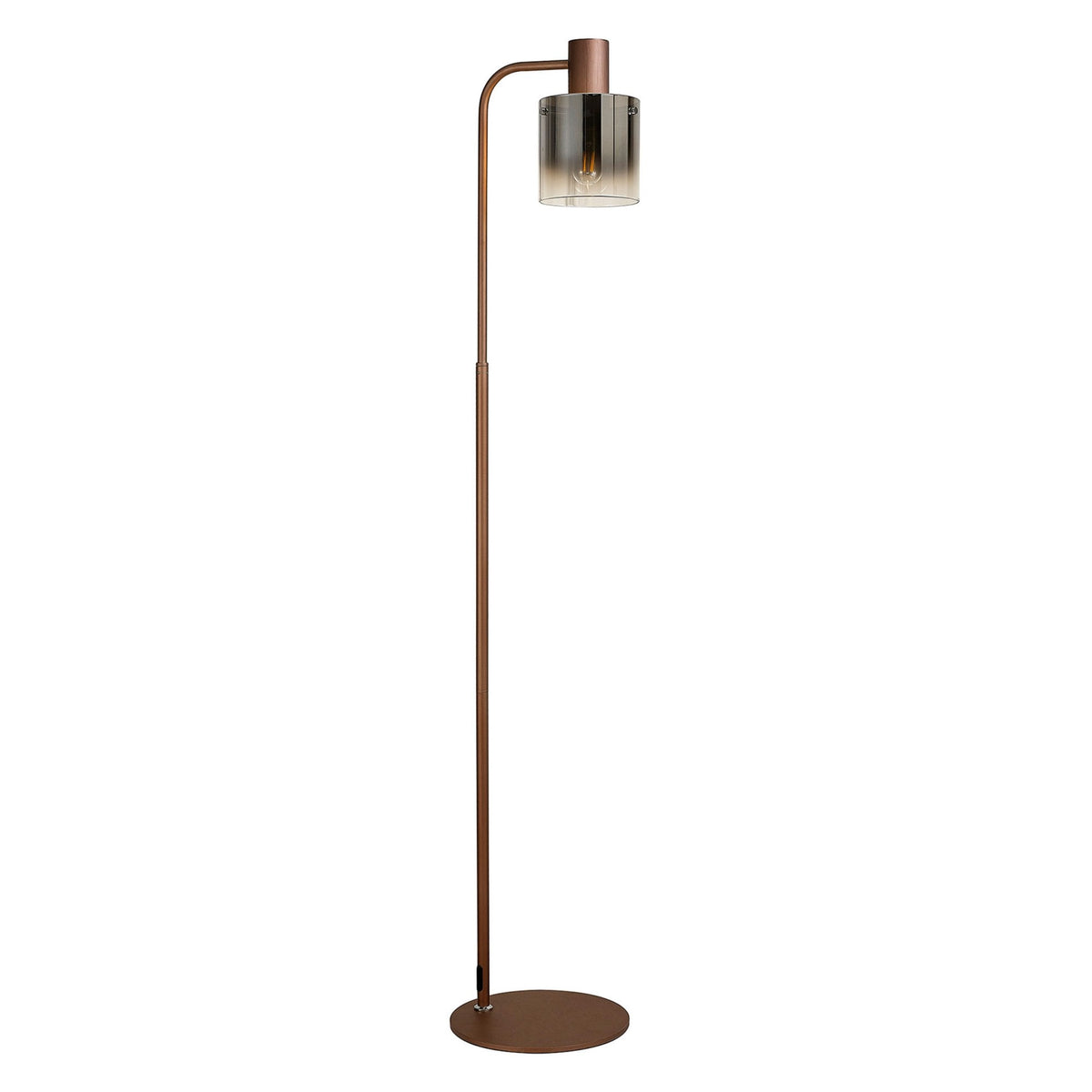 Belstone Floor Lamp in Mocha with Smoke Fade Glass