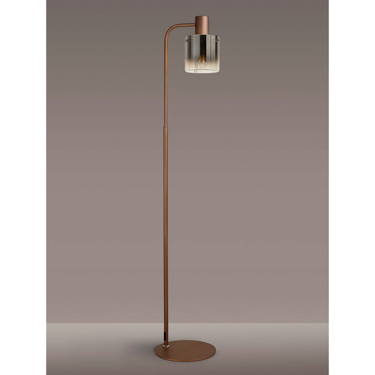 Belstone Floor Lamp in Mocha with Smoke Fade Glass