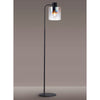 Belstone Large Floor Lamp in Black & Chrome with Iridescent Fade Glass
