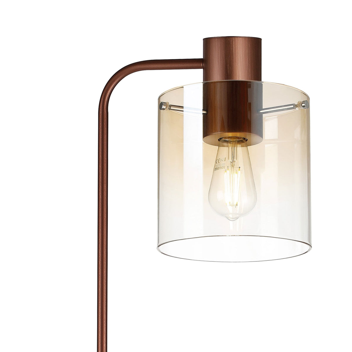 Belstone Large Floor Lamp in Mocha with Amber Fade Glass