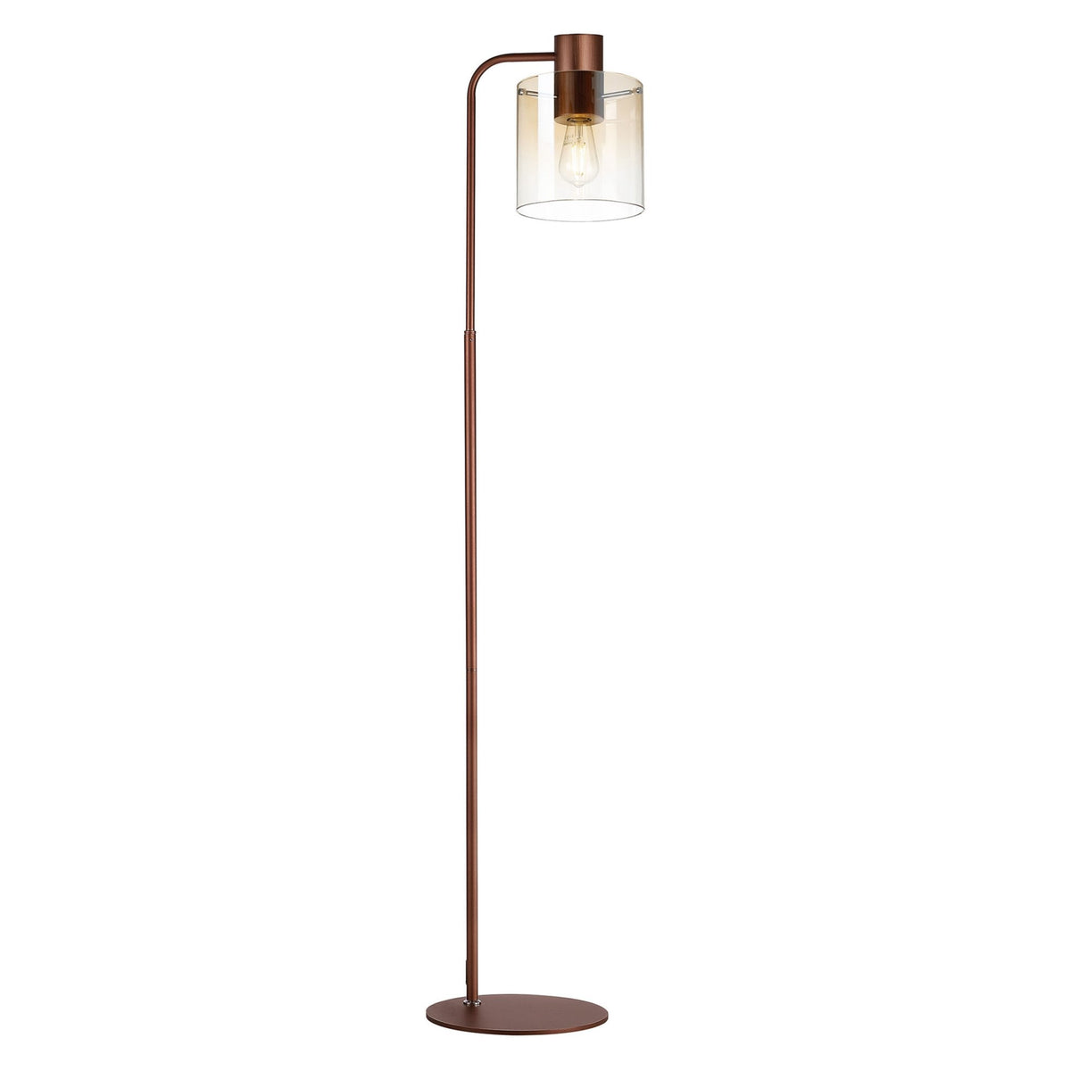 Belstone Large Floor Lamp in Mocha with Amber Fade Glass