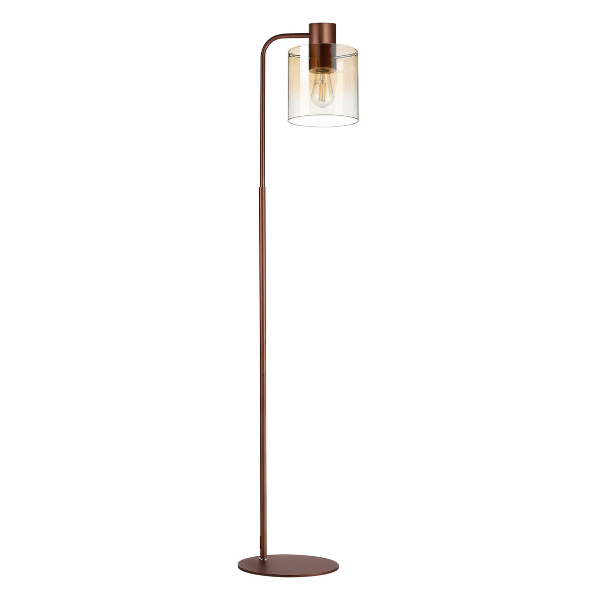 Belstone Large Floor Lamp in Mocha with Amber Fade Glass