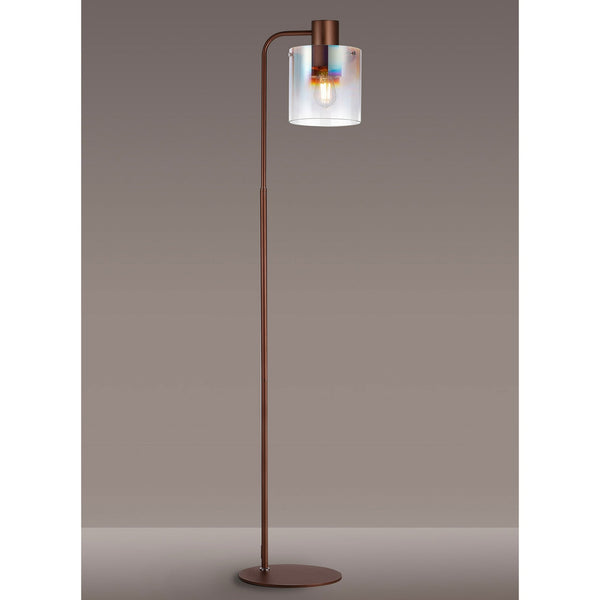 Belstone Large Floor Lamp in Mocha with Iridescent Fade Glass