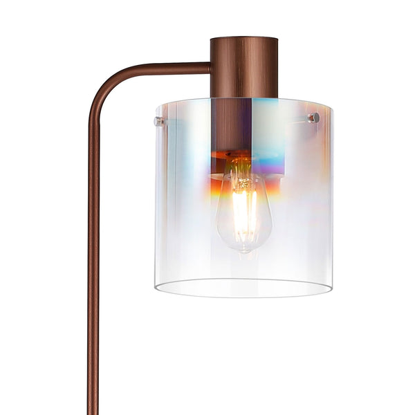 Belstone Large Floor Lamp in Mocha with Iridescent Fade Glass