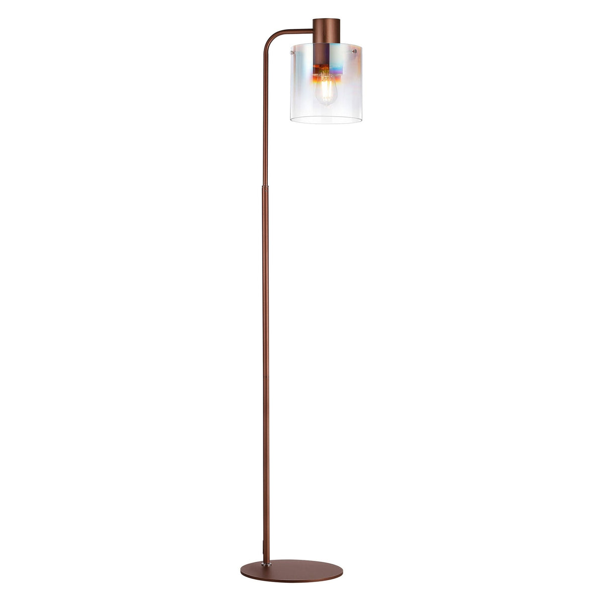 Belstone Large Floor Lamp in Mocha with Iridescent Fade Glass