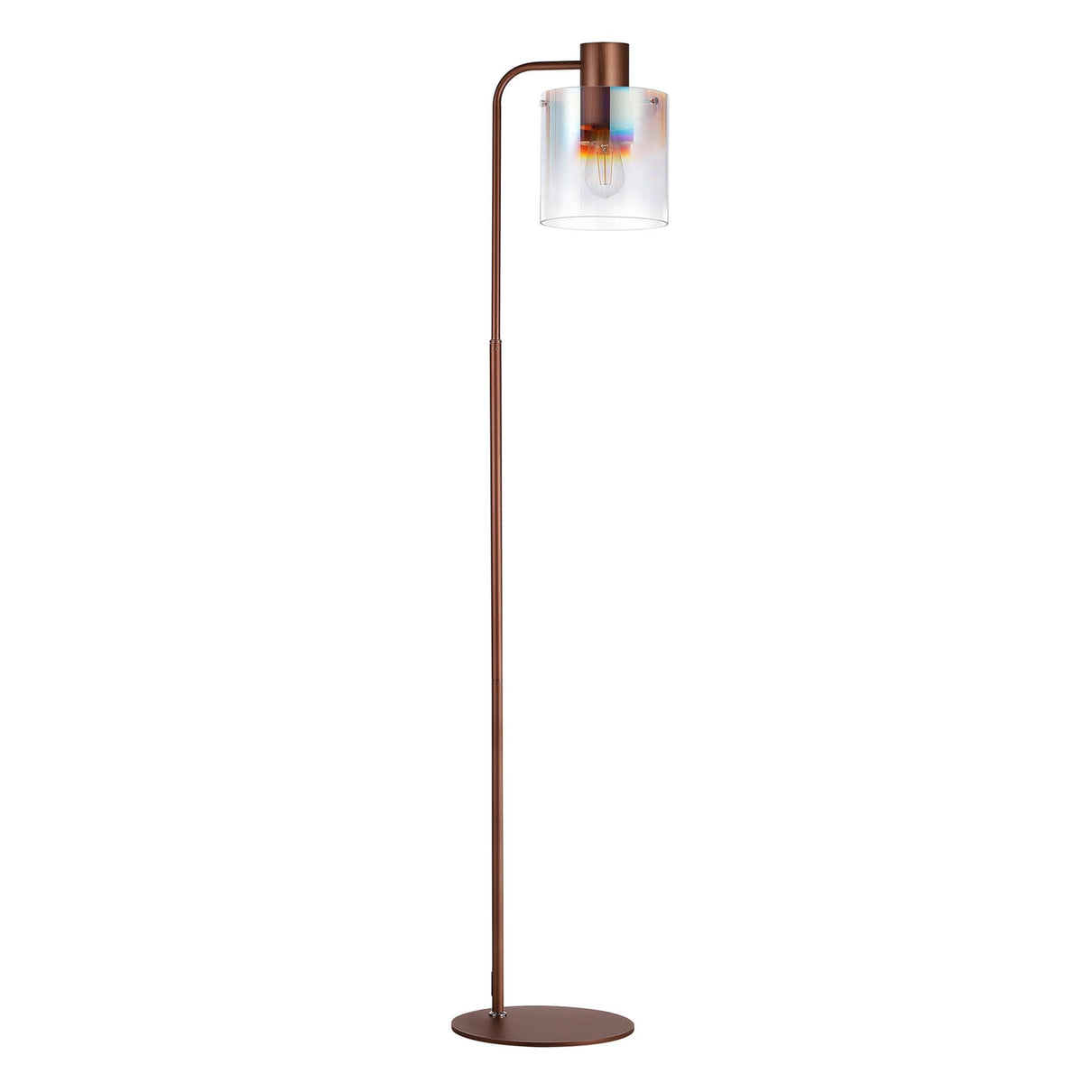 Belstone Large Floor Lamp in Mocha with Iridescent Fade Glass