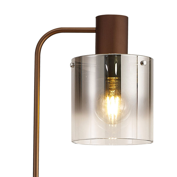 Belstone Large Floor Lamp in Mocha with Smoke Fade Glass