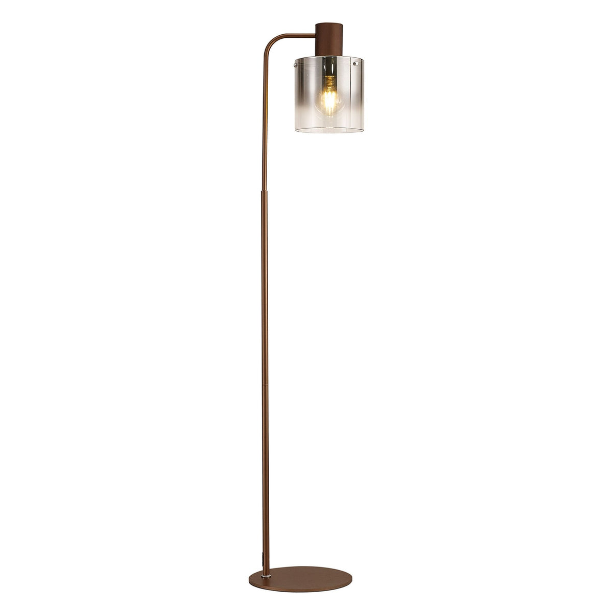 Belstone Large Floor Lamp in Mocha with Smoke Fade Glass