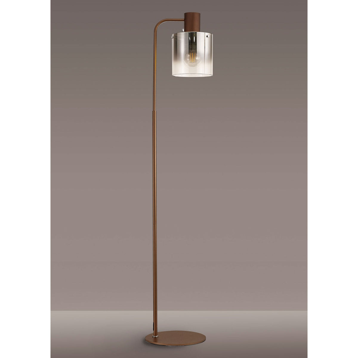 Belstone Large Floor Lamp in Mocha with Smoke Fade Glass