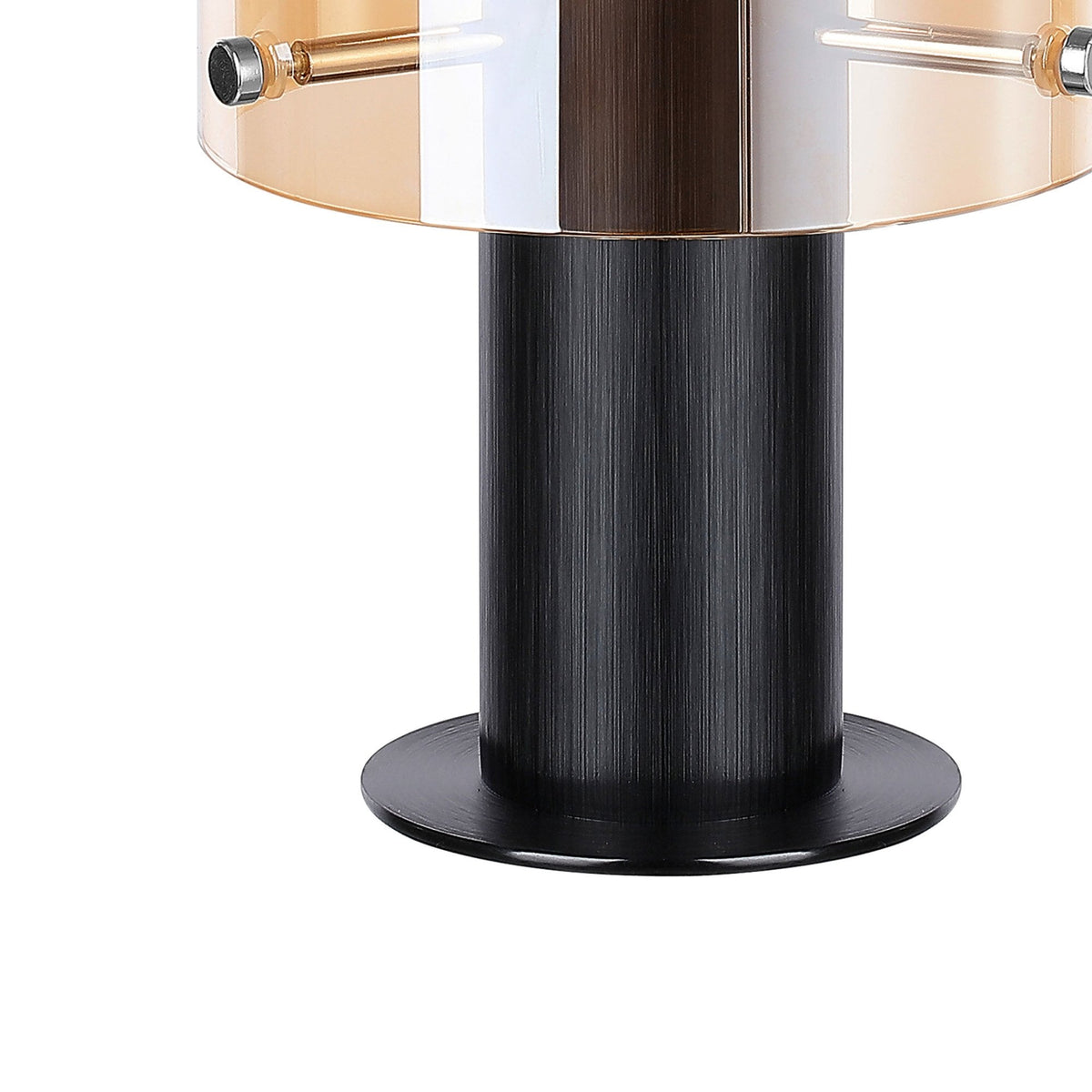 Belstone Table Lamp in Black & Chrome with Amber Fade Glass