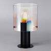 Belstone Table Lamp in Black & Chrome with Iridescent Fade Glass
