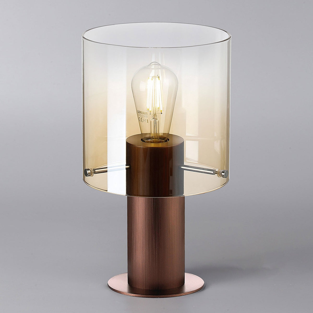Belstone Table Lamp in Mocha with Amber Fade Glass