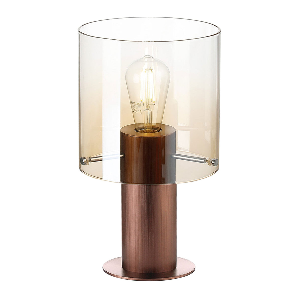 Belstone Table Lamp in Mocha with Amber Fade Glass