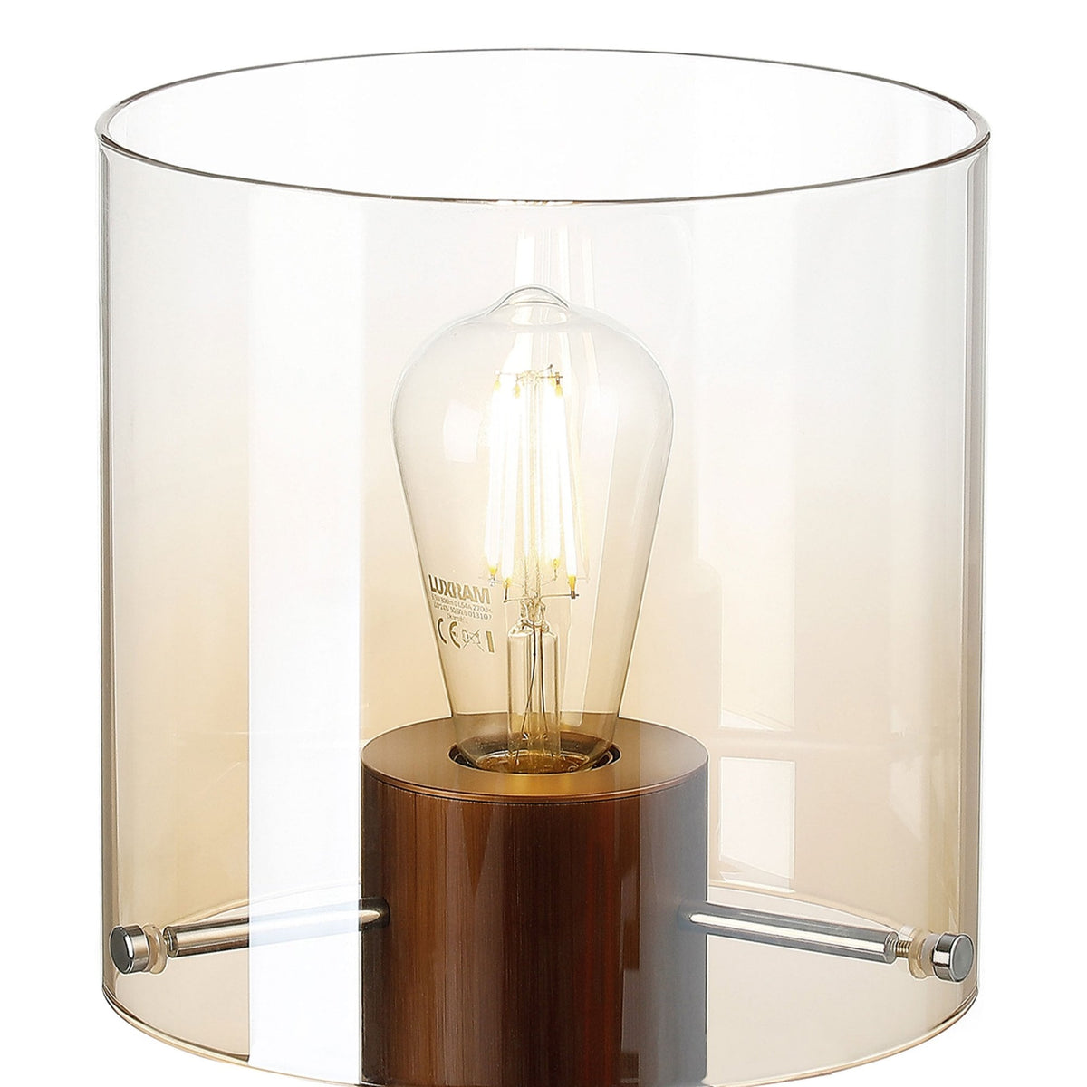 Belstone Table Lamp in Mocha with Amber Fade Glass