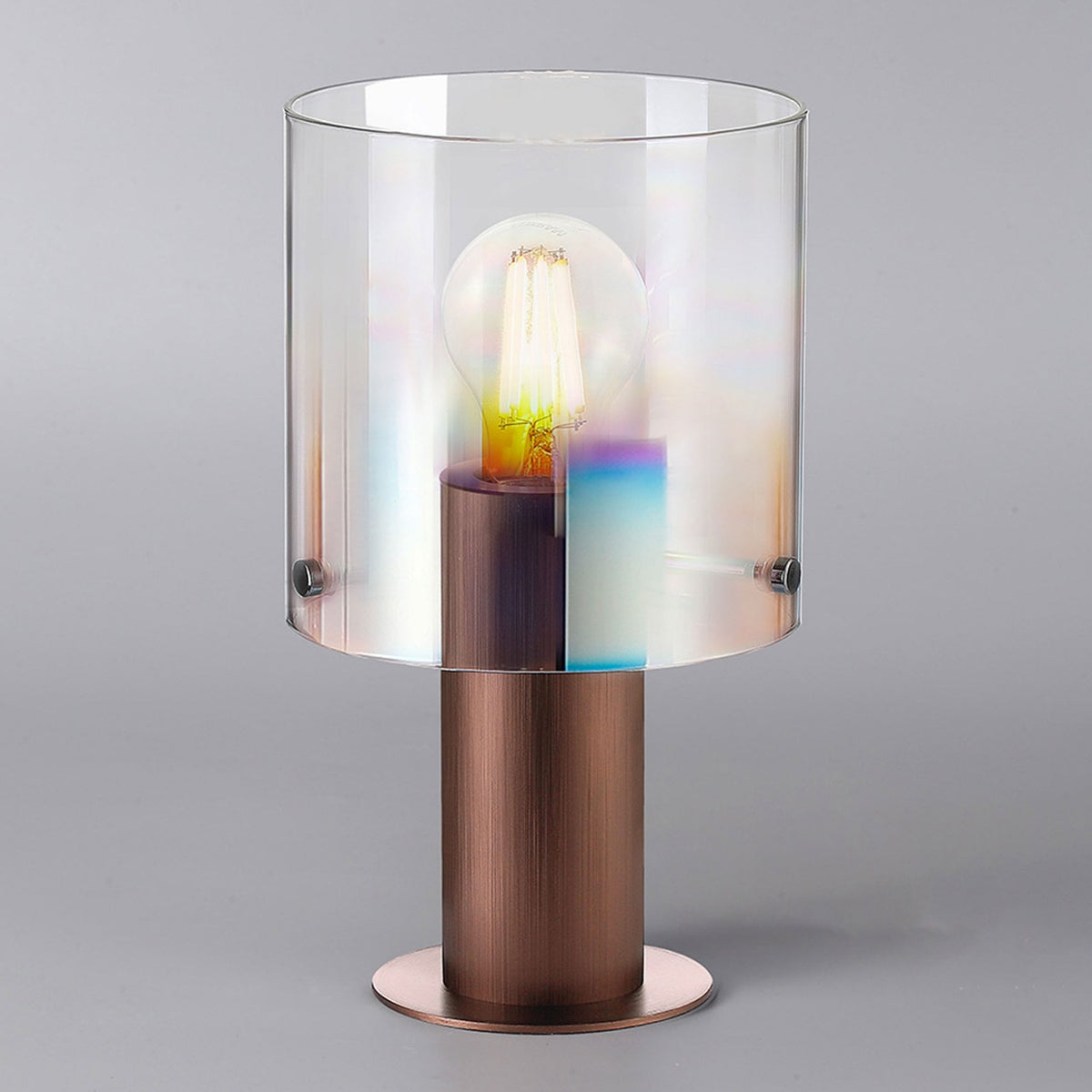 Belstone Table Lamp in Mocha with Iridescent Fade Glass