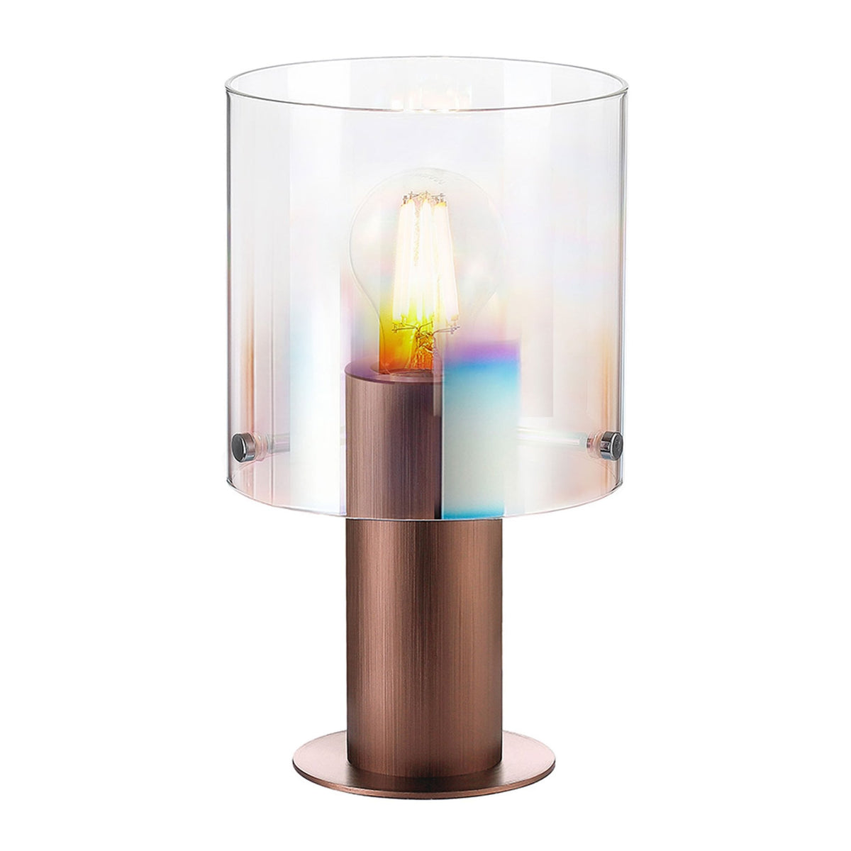 Belstone Table Lamp in Mocha with Iridescent Fade Glass