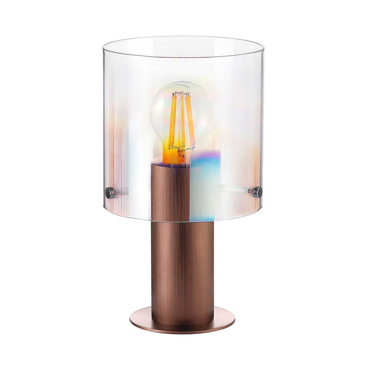 Belstone Table Lamp in Mocha with Iridescent Fade Glass