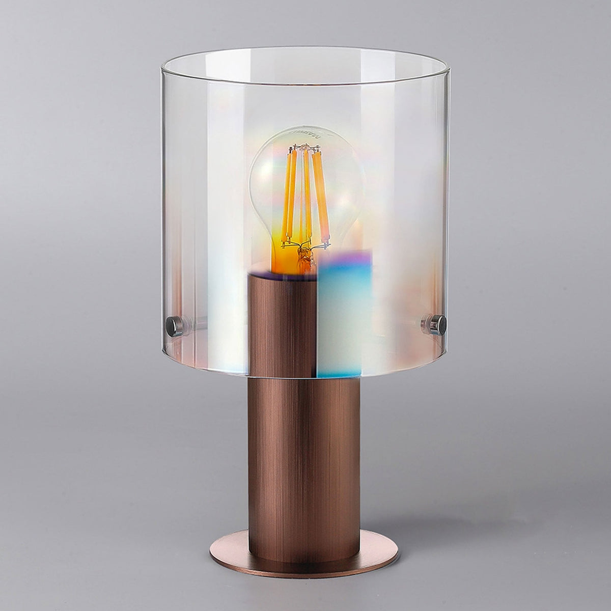 Belstone Table Lamp in Mocha with Iridescent Fade Glass