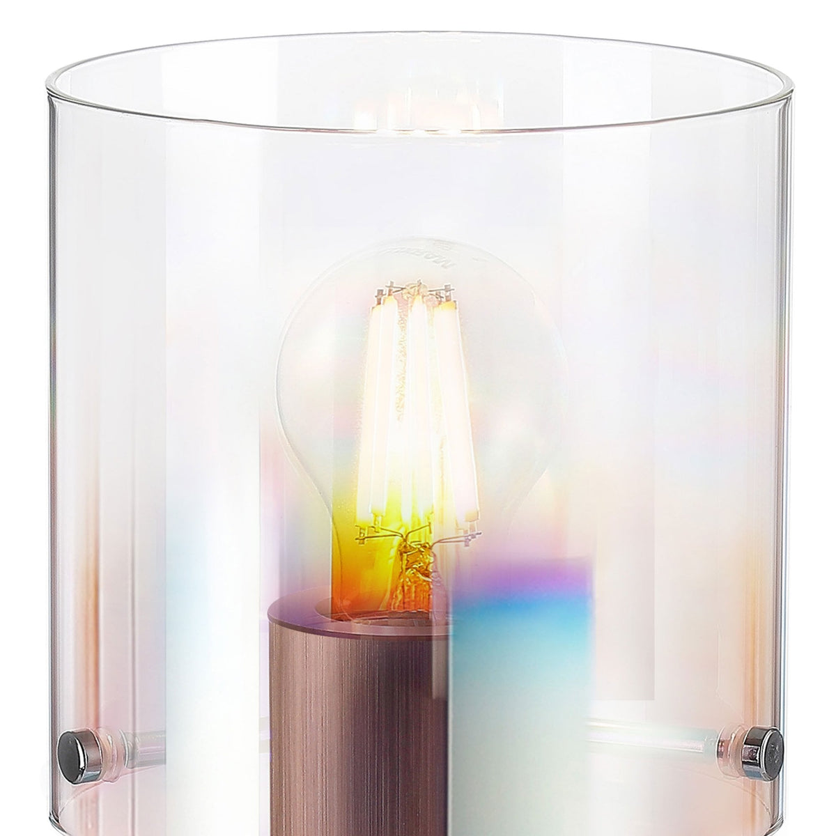Belstone Table Lamp in Mocha with Iridescent Fade Glass