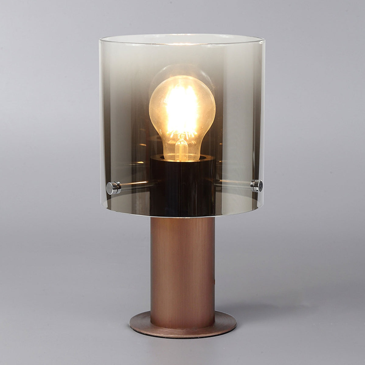 Belstone Table Lamp in Mocha with Smoke Fade Glass