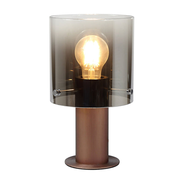 Belstone Table Lamp in Mocha with Smoke Fade Glass