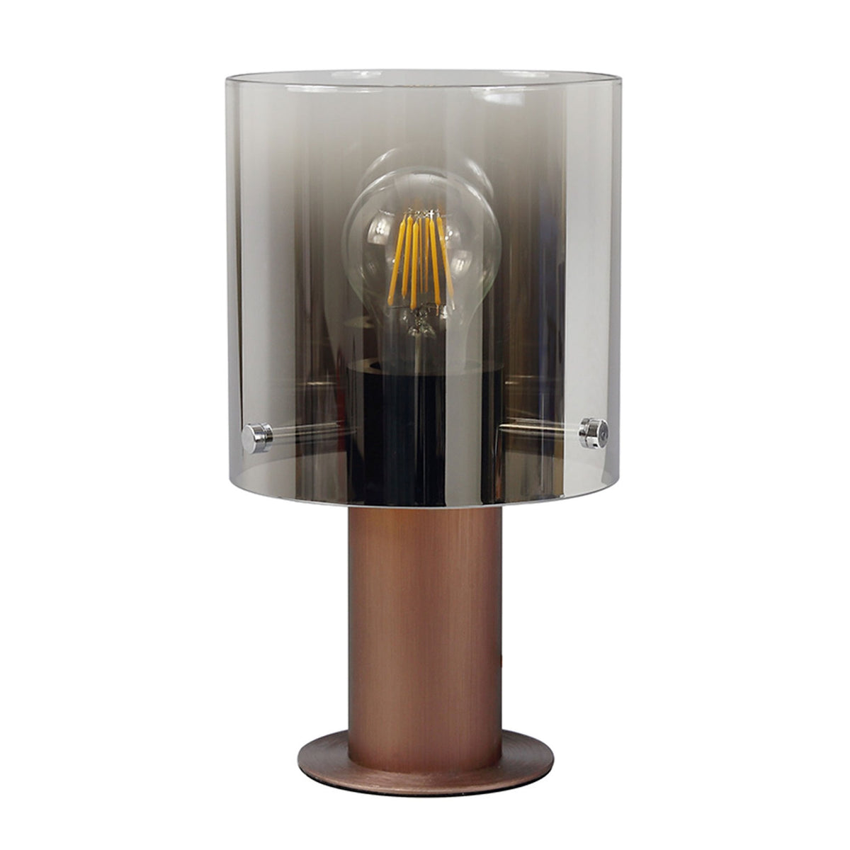 Belstone Table Lamp in Mocha with Smoke Fade Glass
