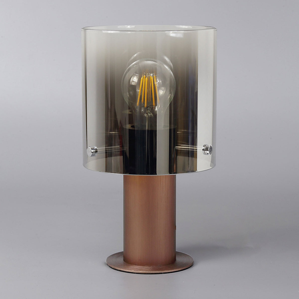 Belstone Table Lamp in Mocha with Smoke Fade Glass