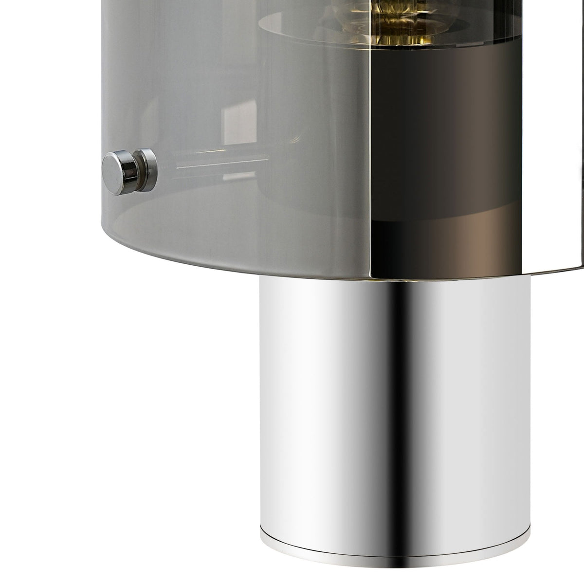 Belstone Table Lamp in Polished Nickel & Black with Smoke Fade Glass