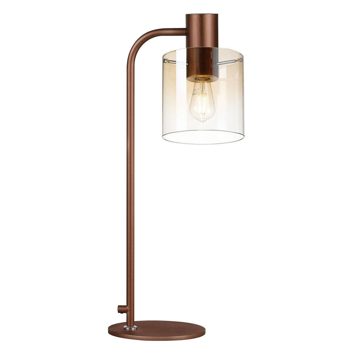 Belstone Large Table Lamp in Mocha with Amber Fade Glass